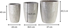 Sada 3 ks květináčů NEVA MARBLE VIII béžová