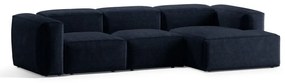 Tmavomodrá menčestrová rohová pohovka (pravý roh/s leňoškou) Bergano – Cosmopolitan Design