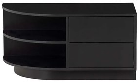 Čierny modulárny TV stolík z borovicového dreva 78x40 cm Finca – WOOOD