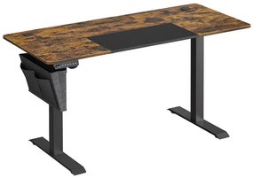Výškovo nastaviteľný písací stôl SOLEA-X hnedo/čierny
