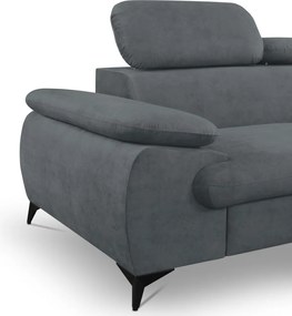 Rohová sedacia súprava Scala, ocelovo šedá látka, pravý roh