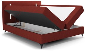 Manželská posteľ 140 cm Ortega Bonell (červená) (s roštom, s úl. priestorom) (s LED osvetlením). Vlastná spoľahlivá doprava až k Vám domov. 1082618