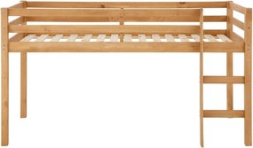 Vyvýšená detská posteľ z borovicového dreva 90x200 cm v prírodnej farbe Alpi – Støraa