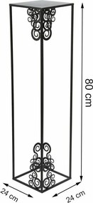 STOJAN NA KVETINÁČ FRAME 80X24X24 CM ČIERNA