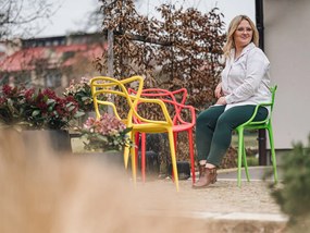 AKCIA Žltá plastová stolička KATO II. akosť