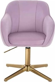 LuxuryForm DESIGN Stolička AVOLA VELUR na zlatom kríži - levanduľa