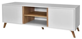 TV stolík + skrinka Barbara 150 WL05 (biela + biela + dub craft zlatý). Akcia -7%. Vlastná spoľahlivá doprava až k Vám domov. 1059075