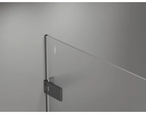Mexen, Mexen Lunar-F pravé sklápacie sprchové dvere 75 cm, priehľadné, pištoľovo šedé kartáčované - 836-075-000-66-00-P