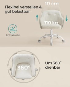 kancelárske otočné kreslo, nastaviteľná výška, farba cappuccino béžová