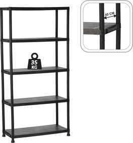 CH 5- policový plastový úložný regál Radom 90 x 40 x 180 cm