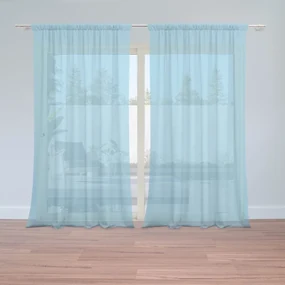 Sablio Záclony Blankytně modrá: 2ks 150x250cm