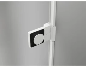 Mexen Lunar-B, výklopný sprchový kút ľavý 80 x 80 cm, 8mm číre sklo, biely profil, 832-080-080-20-00-L