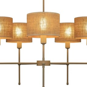 Luster na tyči MADELA 5xE14/40W/230V juta/béžová
