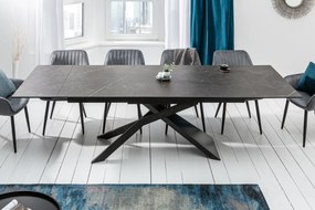 Jedálenský stôl Euphoria 180-220-260cm keramický grafitový vzhľad