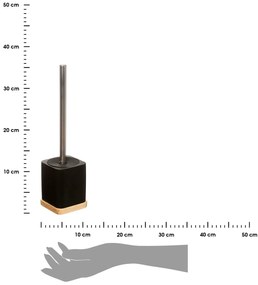 WC kefa Natureo, čierna/s drevenými prvkami