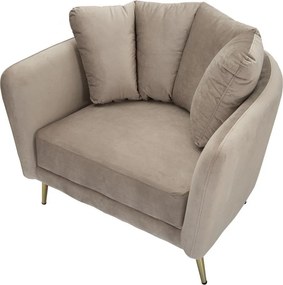 Taupe zamatové kreslo Kiev – Mauro Ferretti