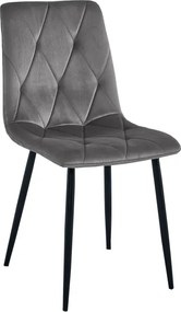 Set dvoch jedálenských stoličiek LIBRA zamatové tmavosivé / čierne nohy (2 ks)