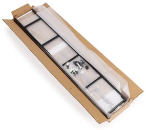 ModernHome Široký moderný drevený regál LOFT s 5 policami