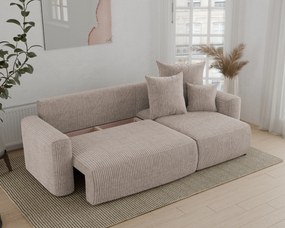 Rohová sedačka Denia (P) (svetlohnedá). Akcia -20%. Vlastná spoľahlivá doprava až k Vám domov. 1133110