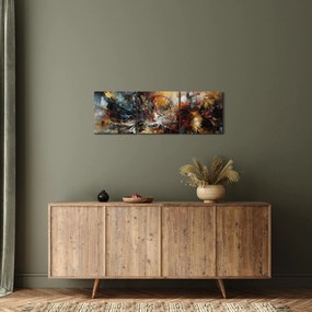 Obraz - Abstraktná grafika (s hodinami) (90x30 cm)