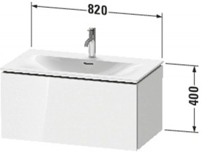 DURAVIT L-Cube závesná skrinka pod umývadlo, 1 zásuvka, 820 x 481 x 400 mm, biela vysoký lesk, LC613702222
