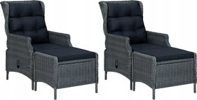 vidaXL 7-dielna sada záhradného nábytku, tmavosivá