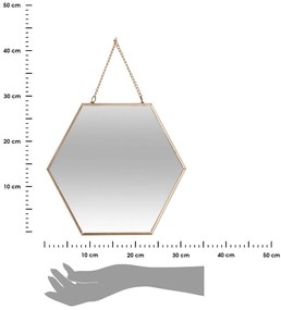 Závesné zrkadlo Hexagon, zlaté, sada 3ks