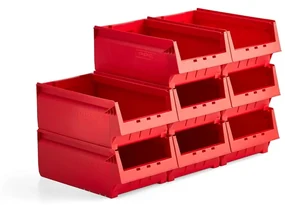 Plastové boxy AJ 9000, séria-71, 500x310x200 mm, 8 ks, červená