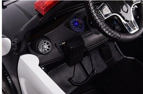 LEAN CARS Elektrické policajné autíčko biele, EVA kolesá, MP3
