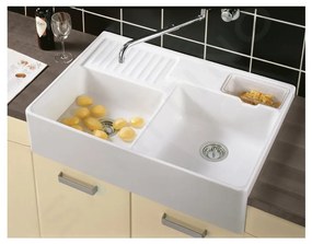 Villeroy & Boch Double-bowl - Keramický dvojdrez 895x630x220 mm, alpská biela CeramicPlus 632391R1
