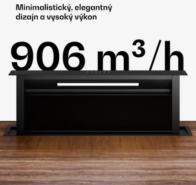 Klarstein Velaire Downdraft-System, Elegantný, minimalistický, výkonný, Energetická trieda A++, 906 m³/h, 90 cm