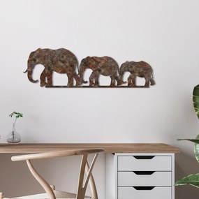 Nástěnná kovová dekorace Rusty Elephant 1 vícebarevná