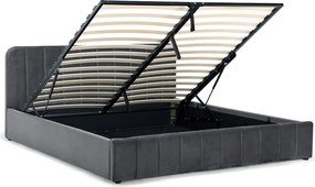 Noela Čalúnená posteľ s úložným priestorom tmavo šedá AVENA 180