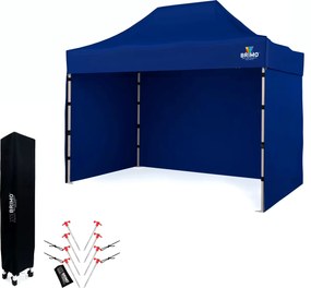 BRIMO Nožnicový párty stan SUPER oceľ 2x3 m s 3 stenami modrý