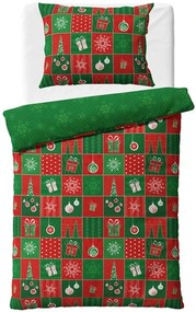 Bavlnené posteľné obliečky - motív Vianočný Patchwork - 100% bavlna renforcé - 70 x 90 cm + 140 x 200 cm