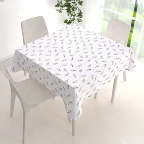 Biante Bavlnený štvorcový obrus Sandra SA-301 Malé zväzky levandúľ na bielom 60x60 cm