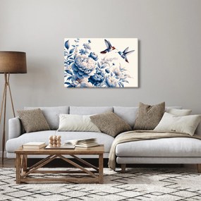 Obraz - Kolibríky nad kvetinou (90x60 cm)