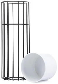KOVOVÝ KVETINÁČ SO STOJANOM GLAM 55X20 CM BIELA/ČIERNA