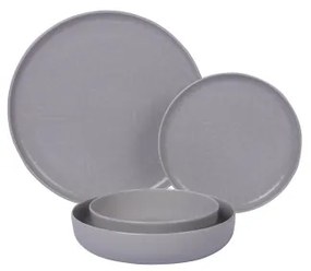 24-dielna jedálenská súprava, sivá/porcelán