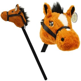 168153 Plyšový koník na palici - Hobbyhorsing 75cm Hnedá