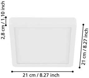 Biele LED stropné svietidlo 21x21 cm FUEVA 5 – EGLO