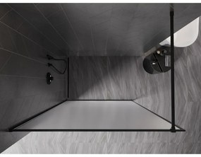 Mexen Kioto-F, sprchová zástena s rámom 80 x 202 cm, 8 mm sklo námraza, čierny profil, 800-080-104-70-30