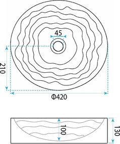 Keramické umývadlo na dosku REA CALLA ø 42 cm, biele