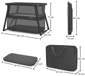 KINDERKRAFT Postieľka cestovná Sofi plus Grey