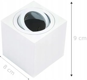 KOBI Podhľadové bodové svietidlo B7089 výklopné - štvorec biela + pätica GU10