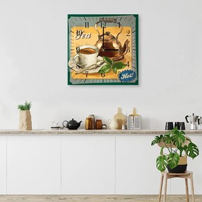 Gario Hodiny na stenu Horúci čaj Rozmery: 60 x 60 cm