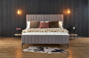 Čalúnená manželská posteľ s roštom Francesca 160 - svetlosivá