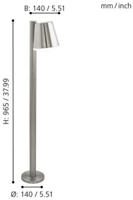 Eglo 97485 - LED RGB Stmievateľná lampa CALDIERO-C 1xE27/9W/230V matný chróm IP44