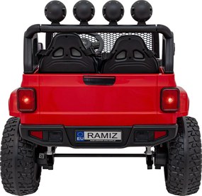 Ramiz Terénne autíčko OFF-ROAD 3.0 pre deti červené + diaľkové ovládanie + plynulý štart + pásy + audio LED