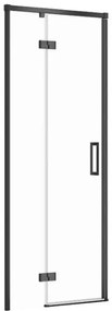 Cersanit Larga, krídlové dvere do otvoru 80x195cm, ľavé prevedenie, 6mm číre sklo, čierny profil, S932-127